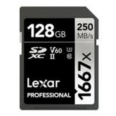 雷克沙（Lexar）128G 高速SD存储卡 V60内存卡读250MB/s 写120MB/s存储卡（黑色）LSD128GCRBCN1667X