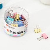 晨光(M&G)文具6#15mm 60只/筒 彩色长尾夹 小号金属票据夹 Eplus系列办公燕尾夹 ABS92743