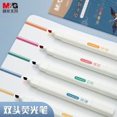 晨光(M&G)文具6色双头荧光笔 醒目重点标记笔 国风色系手帐可用水性记号笔 6支/盒AHMT7303