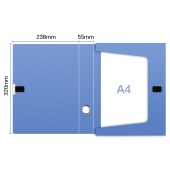 齐心A1249粘扣档案盒/资料盒/文件盒 A4 55mm 蓝色 单个装