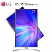 LG 27英寸 UHD 4K超高清 HDR400 sRGB99% FreeSync 游戏显示器 适用PS5 旋转升降 低闪屏 双HDMI 27UL650 -W