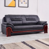 真皮实木办公沙发 三人位 216*85*90CM